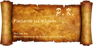 Pacurariu Kleon névjegykártya
